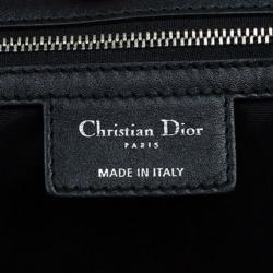 مملوكة م سبقًا Dior Black Coated Canvas Cannage Tote