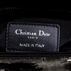 Pre Owned Dior Black Sequin and Satin Mini Lady Dior Tote