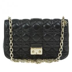 Pre Owned Dior Black Leather Medium Miss Dior