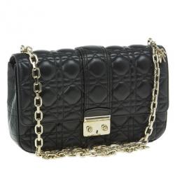 Pre Owned Dior Black Leather Medium Miss Dior