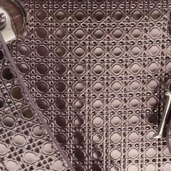 مملوكة مسبقًا Dior Metallic Pink Leather Micro Lady Dior Tote