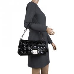 Christian Dior Cannage New Lock Flap Leather Shoulder Bag