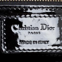 Pre Owned Dior Black Patent Leather Large Lady Dior Tote