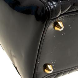 Pre Owned Dior Black Patent Leather Large Lady Dior Tote