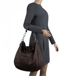 Pre Owned Dior Brown Cannage Soft Leather Large Hobo