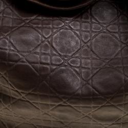 Pre Owned Dior Brown Cannage Soft Leather Large Hobo