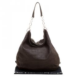 Pre Owned Dior Brown Cannage Soft Leather Large Hobo