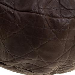 Pre Owned Dior Brown Cannage Soft Leather Large Hobo