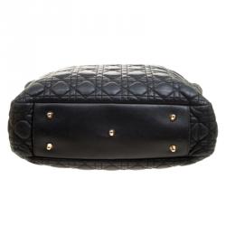 مملوكة مسبقًا Dior Black Cannage Leather Soft Lady Dior Shopping Tote