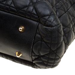 مملوكة مسبقًا Dior Black Cannage Leather Soft Lady Dior Shopping Tote