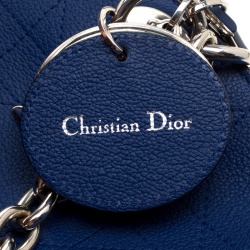 Pre Owned Dior Blue Cannage Leather Large Shopping Tote