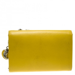مملوكة مسبقًا حقيبة كلتش ديور ايفينينغ جون فيف جلد صفراء