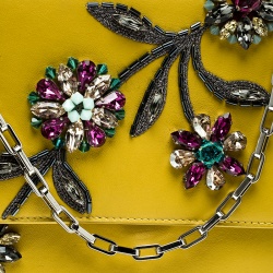 مملوكة مسبقًا حقيبة كلتش ديور ايفينينغ جون فيف جلد صفراء