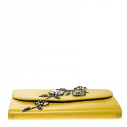 مملوكة مسبقًا حقيبة كلتش ديور ايفينينغ جون فيف جلد صفراء