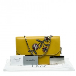 مملوكة مسبقًا حقيبة كلتش ديور ايفينينغ جون فيف جلد صفراء