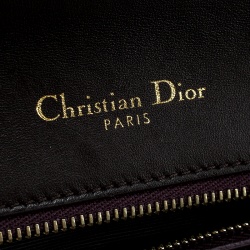 مملوكة مسبقًا Dior Dark Brown Crackled Patent Leather Medium Diorama Shoulder Bag