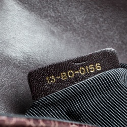 مملوكة مسبقًا Dior Dark Brown Crackled Patent Leather Medium Diorama Shoulder Bag