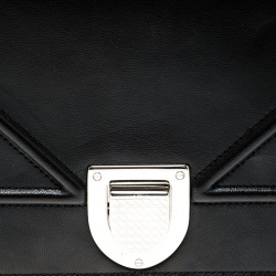 Pre Owned Dior Black Leather Medium Diorama Flap Shoulder Bag