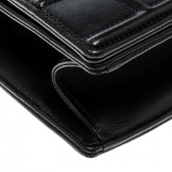 Pre Owned Dior Black Leather Medium Diorama Flap Shoulder Bag