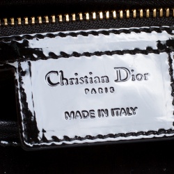 Pre Owned حقيبة ديور ليدي ديور جلد لامع سوداء كبيرة