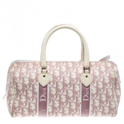 Dior Pink Monogram Canvas Girly Boston Bag
