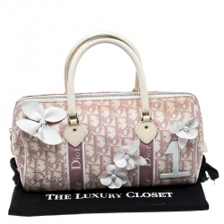 Dior Pink Monogram Canvas Girly Boston Bag