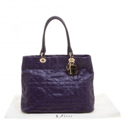 Pre Owned Dior Purple Quilted Nylon Lady Dior Tote