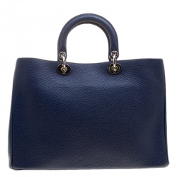 مملوكة مسبقًا Dior Dark Blue Leather Large Diorissimo Shopper Tote