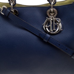 مملوكة مسبقًا Dior Dark Blue Leather Large Diorissimo Shopper Tote