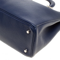 مملوكة مسبقًا Dior Dark Blue Leather Large Diorissimo Shopper Tote