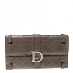 Dior Beige Cannage Leather Long Wallet