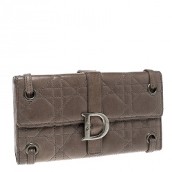 Dior Beige Cannage Leather Long Wallet