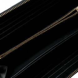 Pre Owned Dior Black Cannage Patent Leather Zippy Wallet