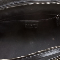 Pre Owned Dior Black Diorissimo Canvas Embroidered Flowers Frame Satchel