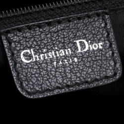 Pre Owned Dior Black Diorissimo Canvas Embroidered Flowers Frame Satchel