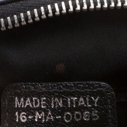 Pre Owned Dior Black Diorissimo Canvas Embroidered Flowers Frame Satchel