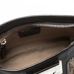 مملوكة مسبقًا حقيبة يد صغيرة ديور جلد وكانفاس ديوريسيمو بنية داكنة/ بيج