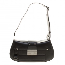 Pre Owned Dior Black Leather Shoulder Bag