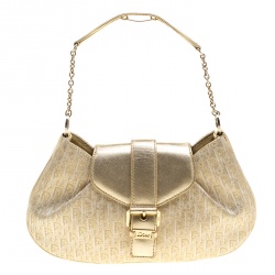 Pre Owned حقيبة كلتش ديور صغيرة كانفاس ديوريسيمو ذهبية