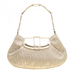 Pre Owned حقيبة كلتش ديور صغيرة كانفاس ديوريسيمو ذهبية