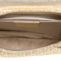 Pre Owned حقيبة كلتش ديور صغيرة كانفاس ديوريسيمو ذهبية