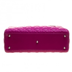 Pre Owned حقيبة ديور ليدي ديور جلد فوشيا كبيرة