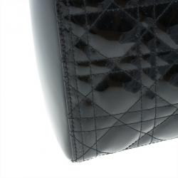 مملوكة مسبقًا Dior Black Patent Leather Large Lady Dior