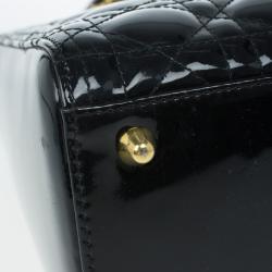 مملوكة مسبقًا Dior Black Patent Leather Large Lady Dior