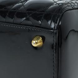 مملوكة مسبقًا Dior Black Patent Leather Large Lady Dior