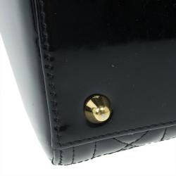 مملوكة مسبقًا Dior Black Patent Leather Large Lady Dior