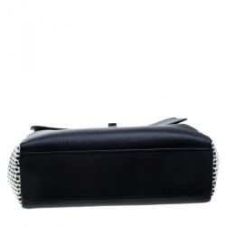 Pre Owned حقيبة كتف ديور ديورلينغ كبيرة جلد سوداء/ بيج