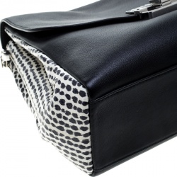 Pre Owned حقيبة كتف ديور ديورلينغ كبيرة جلد سوداء/ بيج