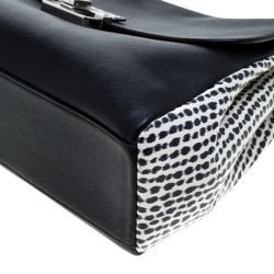 Pre Owned حقيبة كتف ديور ديورلينغ كبيرة جلد سوداء/ بيج