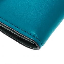 Pre Owned Dior Dark Green/Turquoise Leather Diorissimo Continental Wallet